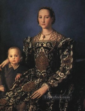  Florence Canvas - Eleonora of Toledo and son Florence Agnolo Bronzino